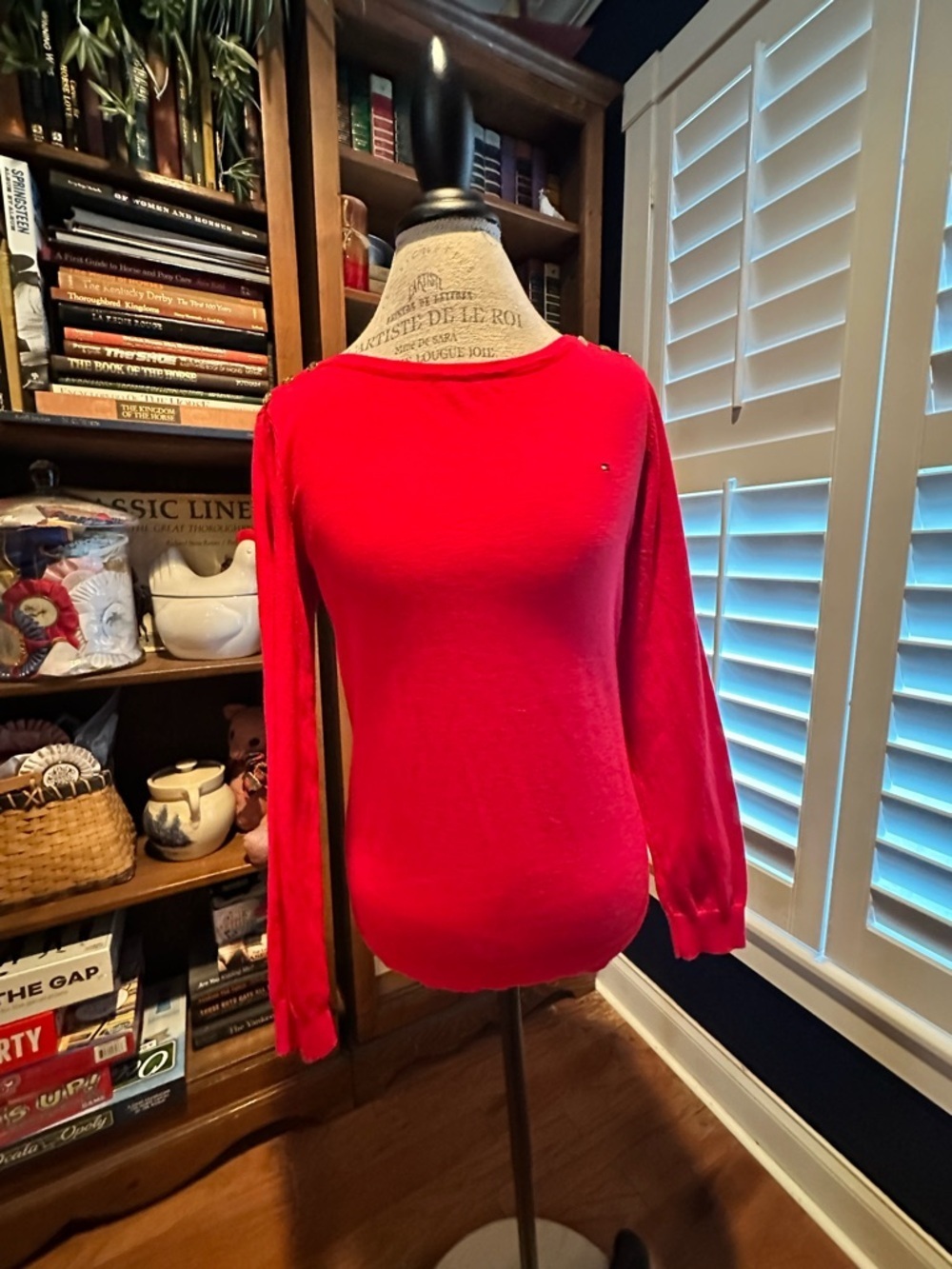 Tommy Hilfiger Lightweight Pima Cotton Red Crewneck Sweater
